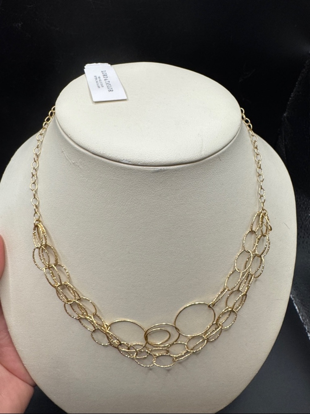 Elegant Gold overlay Sterling Silver Multi-Link Necklace 16 inches NWT